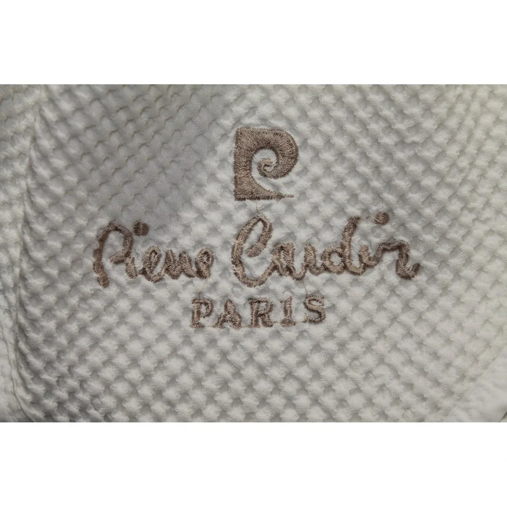 Pierre Cardin Paris White Cotton Waffle Weave Blanket 50x77 Throw Bed Blanket